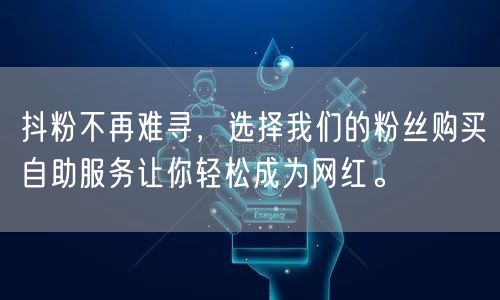 抖粉不再难寻，选择我们的粉丝购买自助服务让你轻松成为网红。
