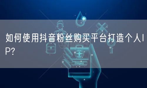 如何使用抖音粉丝购买平台打造个人IP?