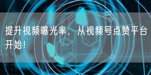 提升视频曝光率,从视频号点赞平台开始!