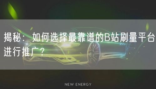 揭秘：如何选择最靠谱的B站刷量平台进行推广？