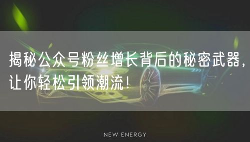 揭秘公众号粉丝增长背后的秘密武器，让你轻松引领潮流！