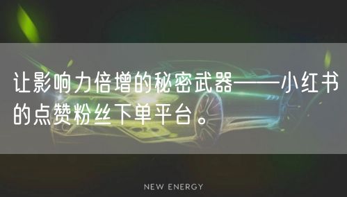 让影响力倍增的秘密武器——小红书的点赞粉丝下单平台。