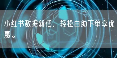 小红书数据新低,轻松自助下单享优惠。