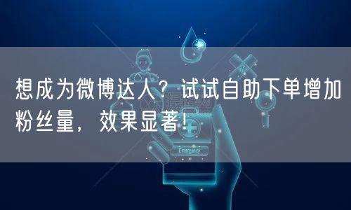 想成为微博达人?试试自助下单增加粉丝量,效果显著!