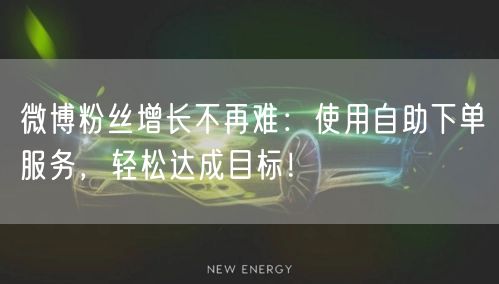 微博粉丝增长不再难：使用自助下单服务，轻松达成目标！