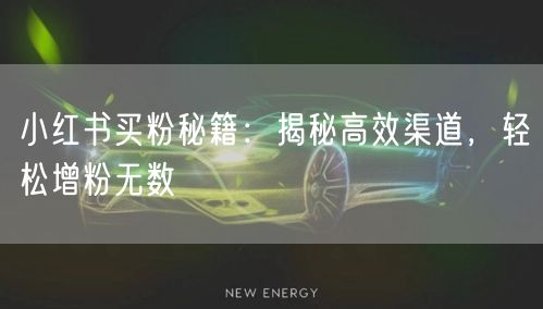小红书买粉秘籍:揭秘高效渠道,轻松增粉无数