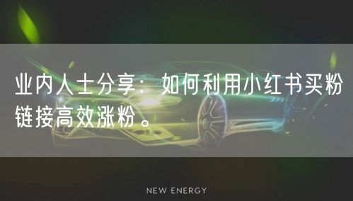 业内人士分享:如何利用小红书买粉链接高效涨粉。