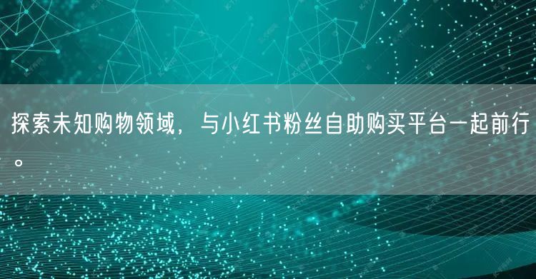 探索未知购物领域,与小红书粉丝自助购买平台一起前行。