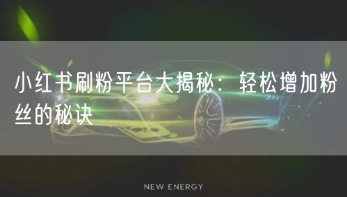 小红书刷粉平台大揭秘:轻松增加粉丝的秘诀