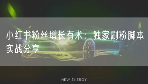 小红书粉丝增长有术:独家刷粉脚本实战分享